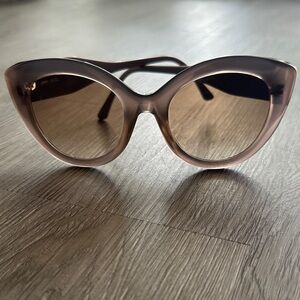 Jimmy Choo Taupe Cat-Eye Sunglasses